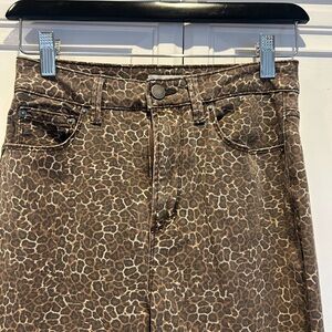Love, fire brand Brown, black & tan leopard Jeans. Size 3 (25/26)